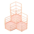 Desk Hexagon Iron Hollow Makeup Brush Organizer Stationery Storage Container Hexagonal Penholder, Pen Cup Holder