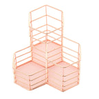 Desk Hexagon Iron Hollow Makeup Brush Organizer Stationery Storage Container Hexagonal Penholder, Pen Cup Holder