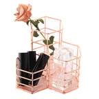 Desk Hexagon Iron Hollow Makeup Brush Organizer Stationery Storage Container Hexagonal Penholder, Pen Cup Holder