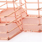 Desk Hexagon Iron Hollow Makeup Brush Organizer Stationery Storage Container Hexagonal Penholder, Pen Cup Holder