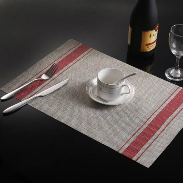 2 PCS Durable PVC Table Mats Coffee Cup Pad Braided Slip Placemats, Size: 30x45cm