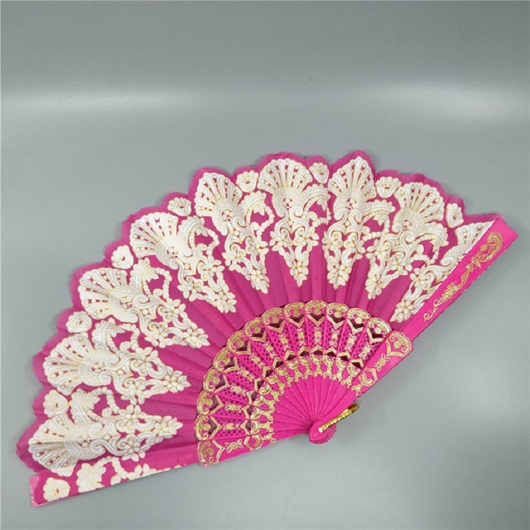 Spain Style Plastic Folding Fan Peacock Lace Fan Ladies Dance Gilding Fan — view 10