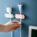 4 in 1 Multifunctional Home Creative Free Punching Plug Holder Wire Storage Artifact — Pink