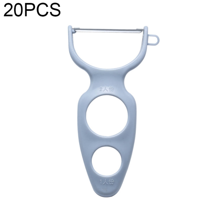 20 PCS Creative Stainless Steel Scraping Peeling Multi-function Vegetable and Fruit Peeler — White