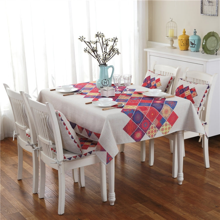 Retro Pattern Linen Table Cloth For Dinner Home Decor Dustproof Table Cover