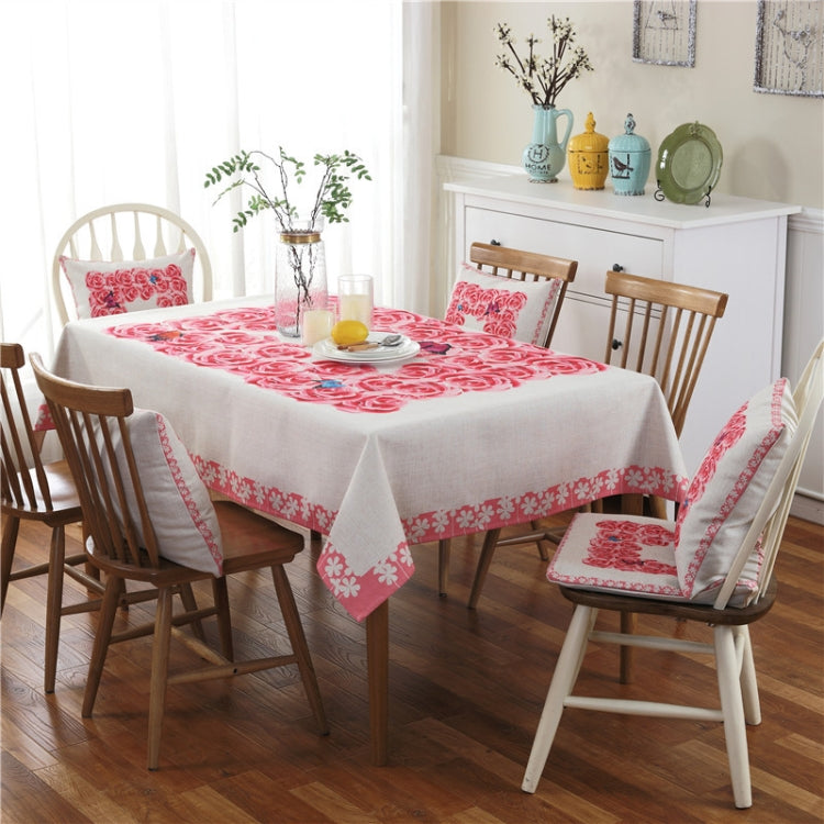 Retro Pattern Linen Table Cloth For Dinner Home Decor Dustproof Table Cover