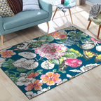 Country Flower Butterfly Door Mat Non-slip Floor Carpet — 100x160cm