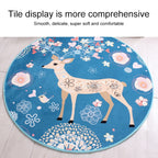 Circular Water Uptake Carpet Floot Mat Cartoon Door Mat — Diameter: 140cm