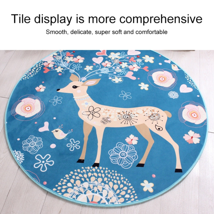 Circular Water Uptake Carpet Floot Mat Cartoon Door Mat — Diameter: 140cm