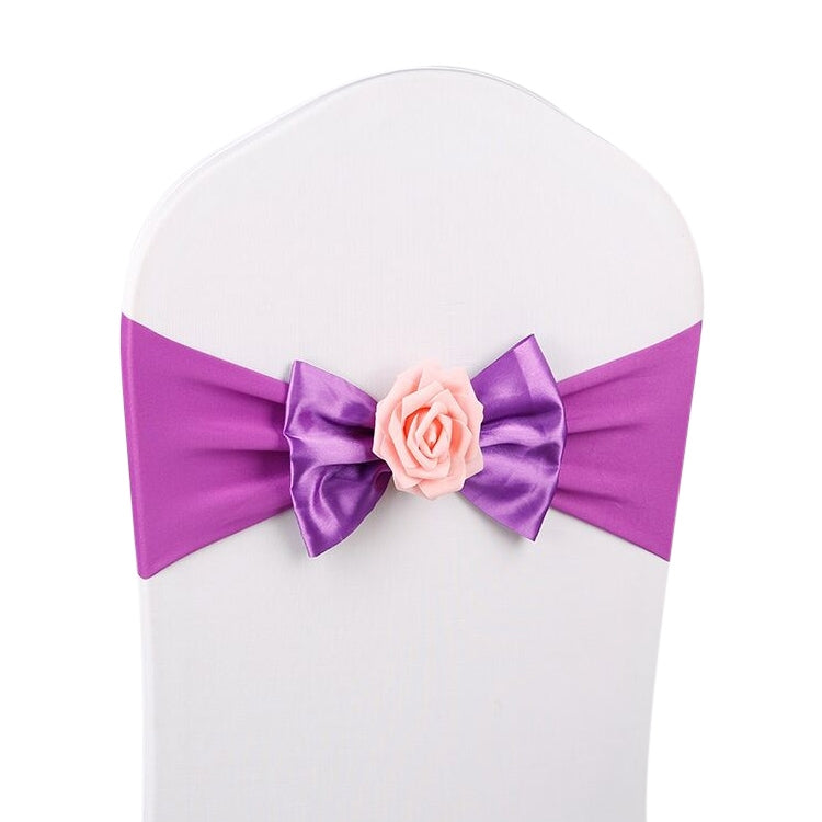 Wedding Chair Cover Sash Satin Fabric Bow Tie Ribbon Band Decoration Hotel Wedding Party Ceremony Banquet Supplies — view 9