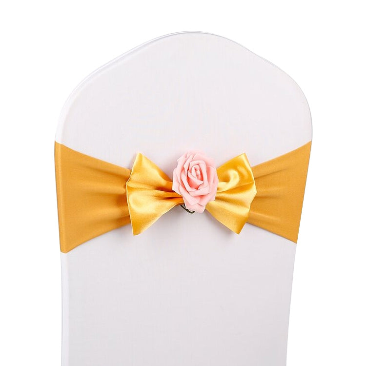 Wedding Chair Cover Sash Satin Fabric Bow Tie Ribbon Band Decoration Hotel Wedding Party Ceremony Banquet Supplies — view 11