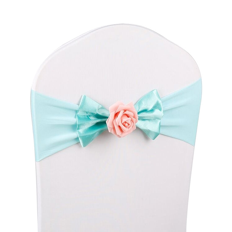 Wedding Chair Cover Sash Satin Fabric Bow Tie Ribbon Band Decoration Hotel Wedding Party Ceremony Banquet Supplies — view 12