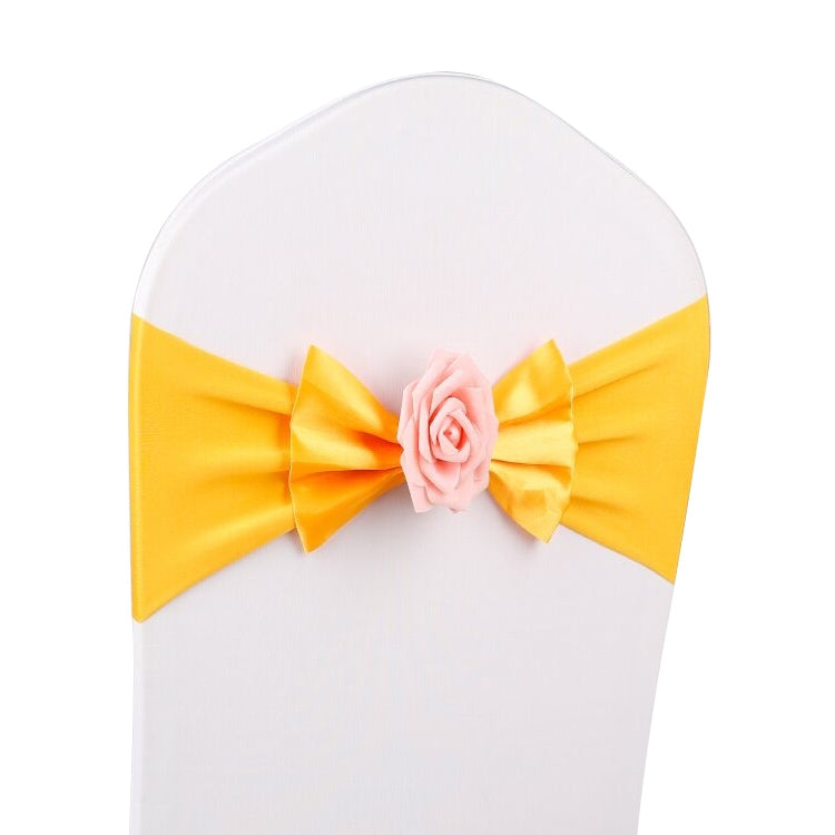Wedding Chair Cover Sash Satin Fabric Bow Tie Ribbon Band Decoration Hotel Wedding Party Ceremony Banquet Supplies — view 13