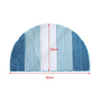 Stripe Pattern Non Slip Microfiber Semi Elliptical Kitchen Dining Room Mat — view 6