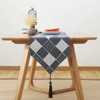 Cotton Linen Tea Table Dining Table Table Flag Retro Tablecloth — 30x160cm