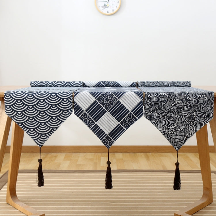 Cotton Linen Tea Table Dining Table Table Flag Retro Tablecloth — 30x200cm