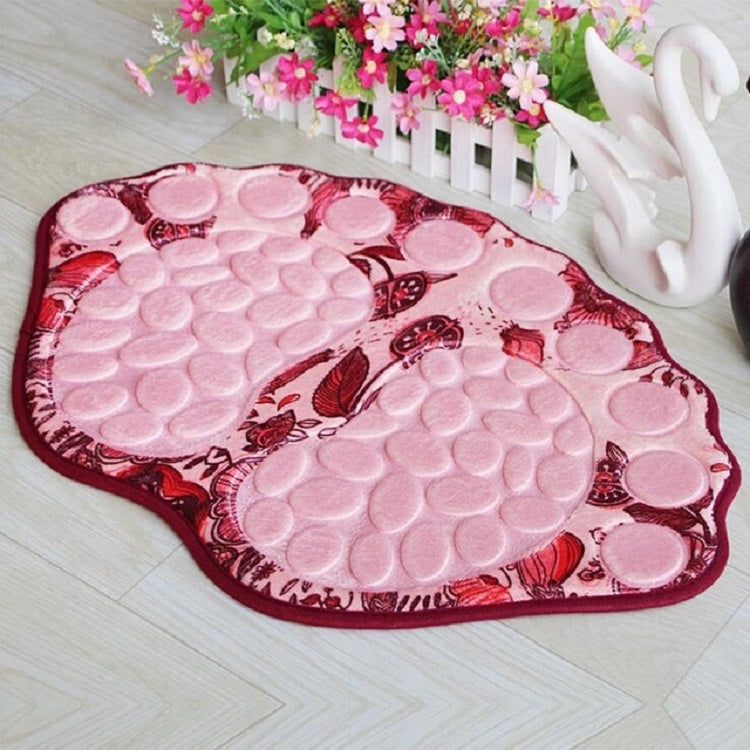 Foot-type 3D Pebbles Embossed Ankle Anti Slip Absorbent Mat