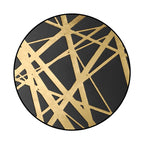 Luxury 3D Round Carpets Nordic style Pattern Rug — Black Golden Diameter: 40cm