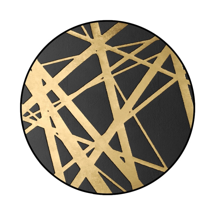 Luxury 3D Round Carpets Nordic style Pattern Rug — Black Golden Diameter: 40cm