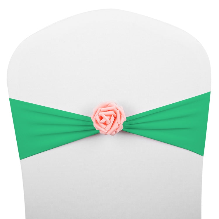 Chair Sashes Bows Decor Elastic Spandex Chair Sash with Pink Flower Stretch Chair Band Wedding Decoration — TBD0324618401M