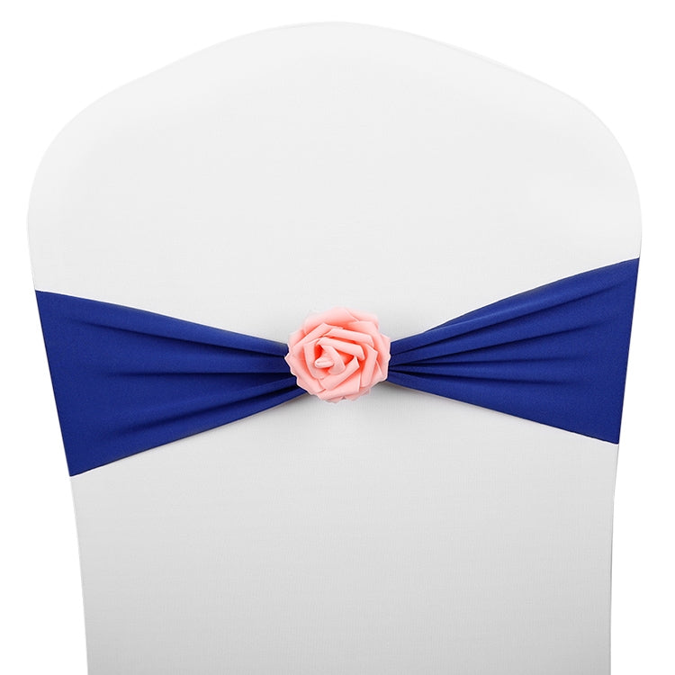 Chair Sashes Bows Decor Elastic Spandex Chair Sash with Pink Flower Stretch Chair Band Wedding Decoration — TBD0324618401O