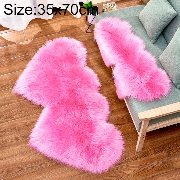 Creative Double Heart Imitation Wool Carpet Sofa Cushion Mat Plush Bedroom Living Room Floor Rugs — view 34