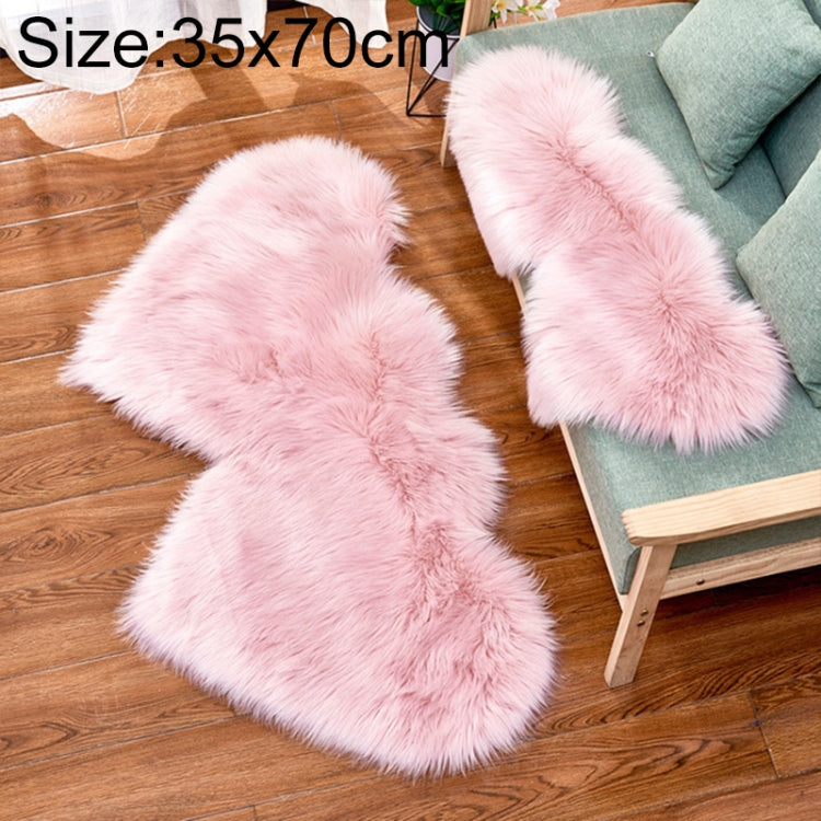 Creative Double Heart Imitation Wool Carpet Sofa Cushion Mat Plush Bedroom Living Room Floor Rugs — view 46