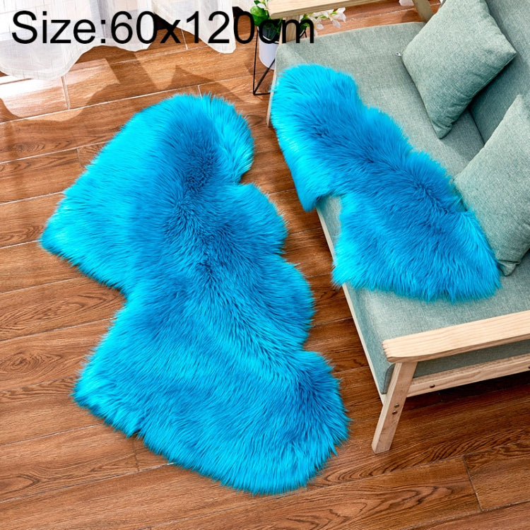 Creative Double Heart Imitation Wool Carpet Sofa Cushion Mat Plush Bedroom Living Room Floor Rugs — Yellow