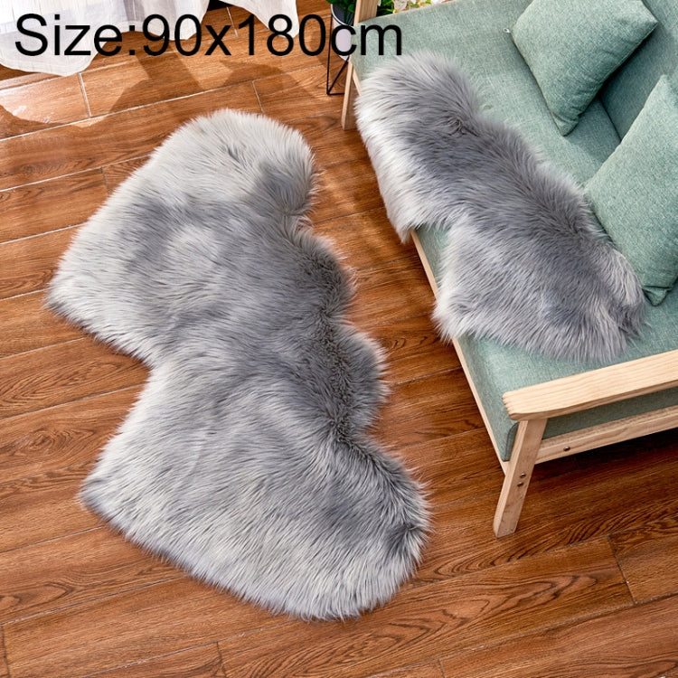 Creative Double Heart Imitation Wool Carpet Sofa Cushion Mat Plush Bedroom Living Room Floor Rugs — Coffee