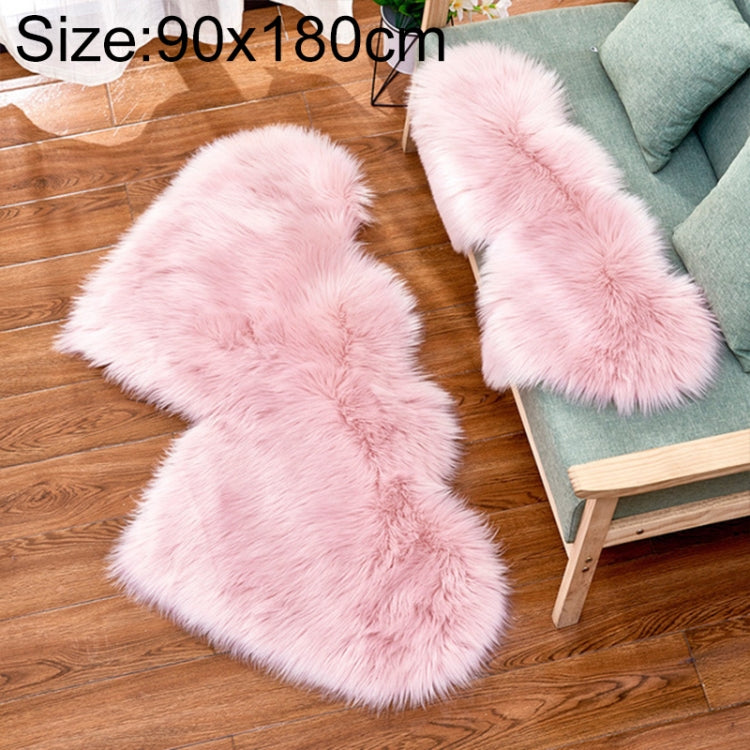Creative Double Heart Imitation Wool Carpet Sofa Cushion Mat Plush Bedroom Living Room Floor Rugs — view 48