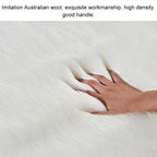 Long Plush Round Carpet Living Room Decoration Imitation Wool Carpet Mat — 60x60cm