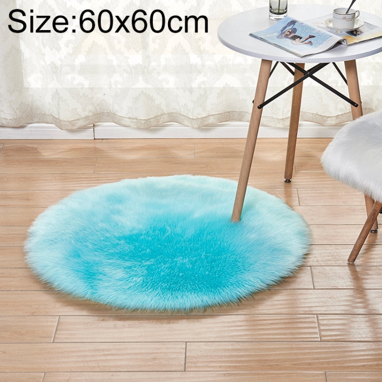 Long Plush Round Carpet Living Room Decoration Imitation Wool Carpet Mat — view 7