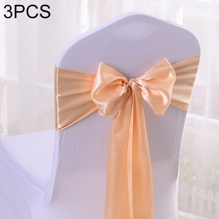 3 PCS Satin Fabric Chair Bows Wedding Chairs Knot Decoration — TBD0324634801I