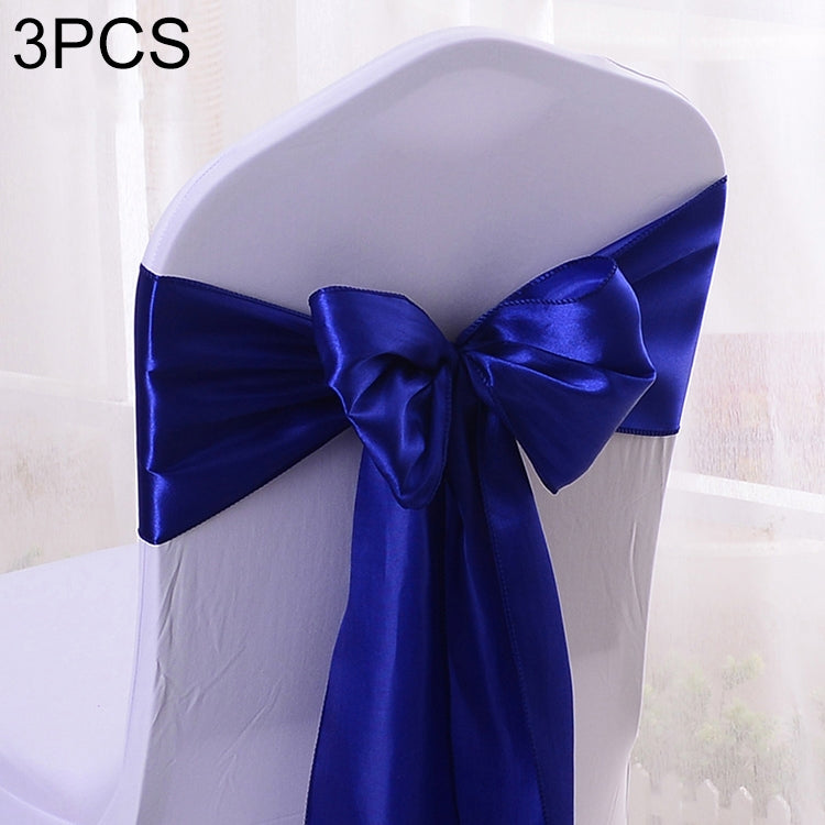 3 PCS Satin Fabric Chair Bows Wedding Chairs Knot Decoration — TBD0324634801K