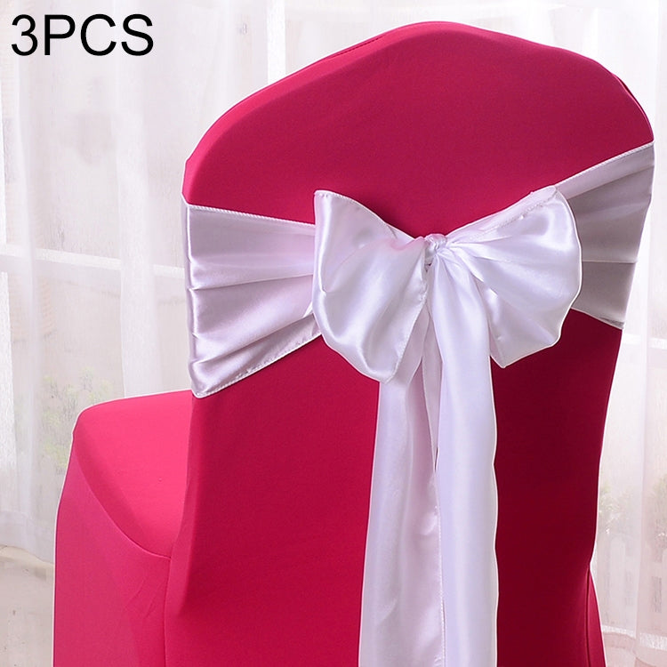 3 PCS Satin Fabric Chair Bows Wedding Chairs Knot Decoration — TBD0324634801L