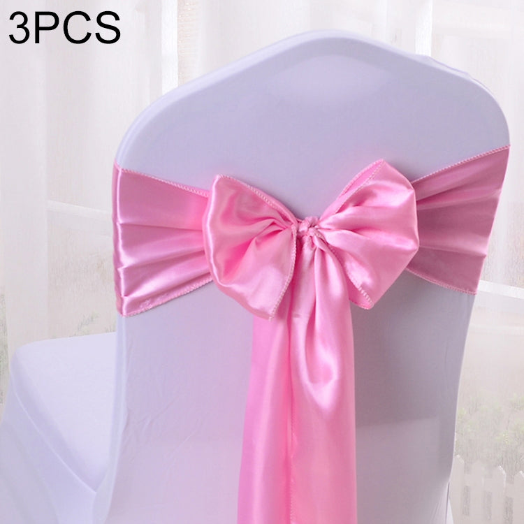 3 PCS Satin Fabric Chair Bows Wedding Chairs Knot Decoration — TBD0324634801M