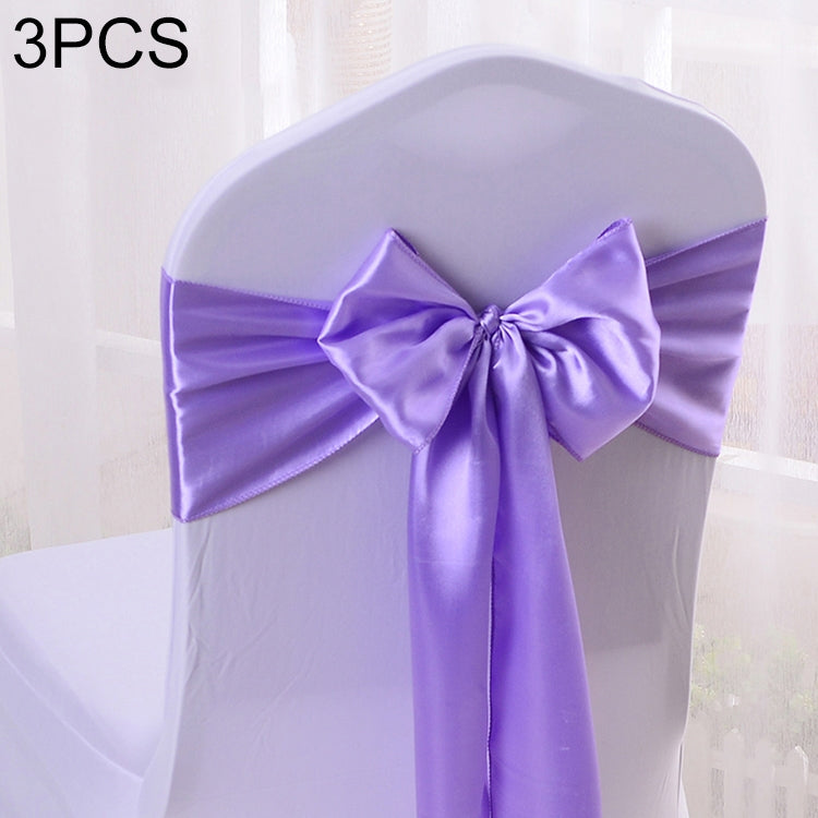 3 PCS Satin Fabric Chair Bows Wedding Chairs Knot Decoration — TBD0324634801N