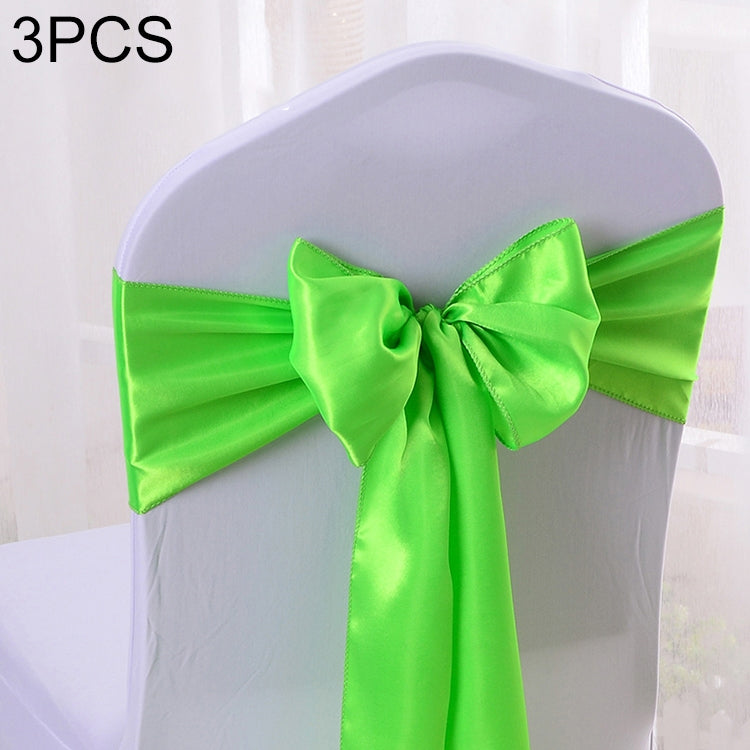 3 PCS Satin Fabric Chair Bows Wedding Chairs Knot Decoration — view 18