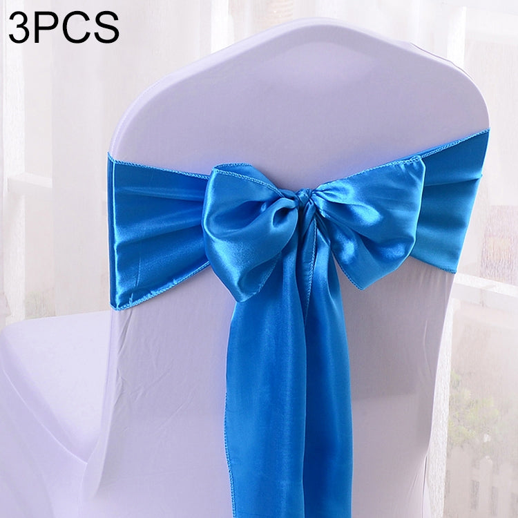 3 PCS Satin Fabric Chair Bows Wedding Chairs Knot Decoration — view 19