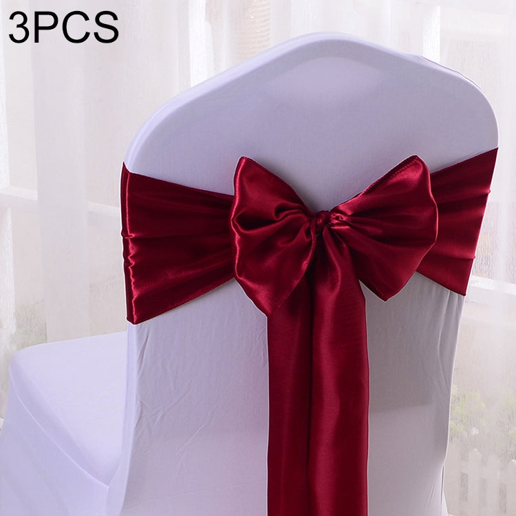 3 PCS Satin Fabric Chair Bows Wedding Chairs Knot Decoration — view 20