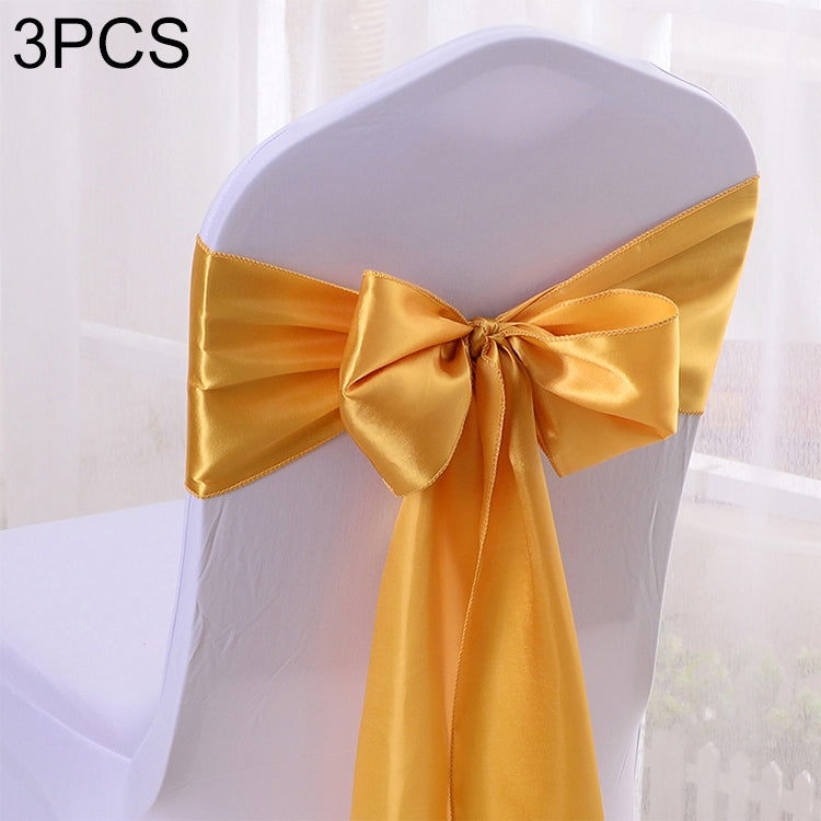 3 PCS Satin Fabric Chair Bows Wedding Chairs Knot Decoration — view 21