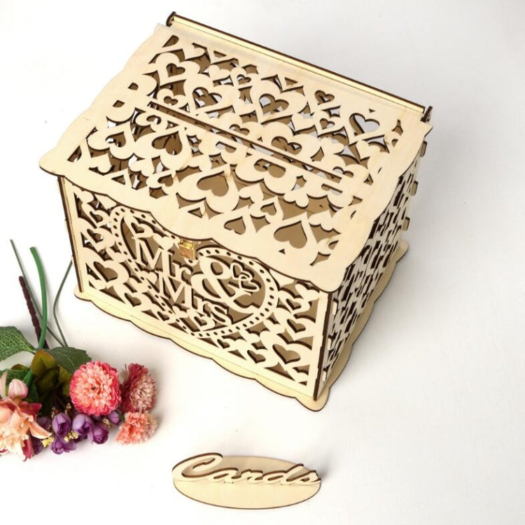 DIY Wooden Beautiful Wedding Card Box Gift Decoration Box — view 6