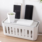 Safety Household Desktop Power Cable Storage Box Charger Socket Organizer — Green