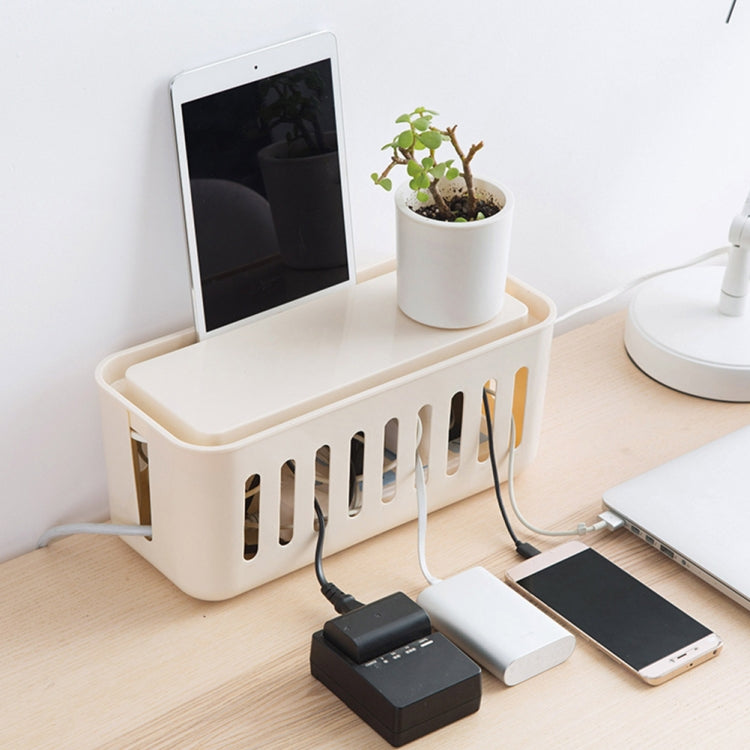 Safety Household Desktop Power Cable Storage Box Charger Socket Organizer — Blue