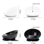 Pet Dog Ceramic Universal Non-slip Food Bowl Feeder — Black Bowl + Black Mat