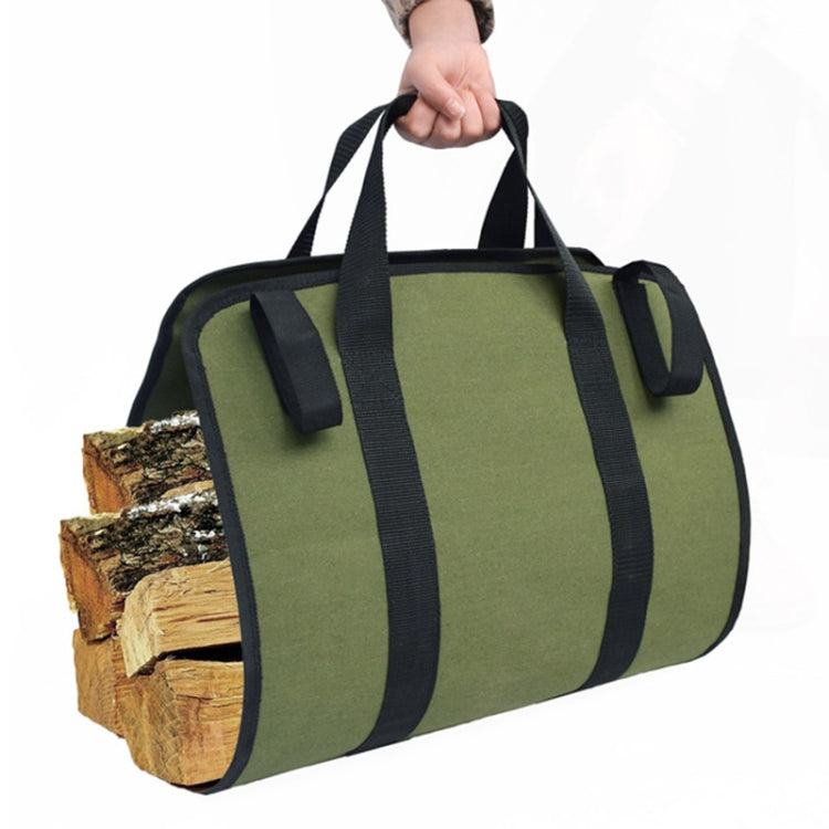Outdoor Large Capacity Waterproof Army Green Canvas Logging Bag — view 5
