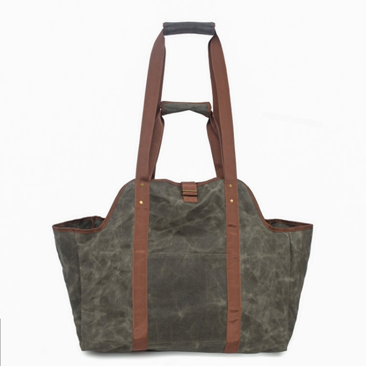 One Shoulder Portable Dual-use Waterproof Waxed Canvas Double Handle Wear-resistant Logging Bag — Double Handle Logging Bag
