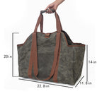 One Shoulder Portable Dual-use Waterproof Waxed Canvas Double Handle Wear-resistant Logging Bag — view 3