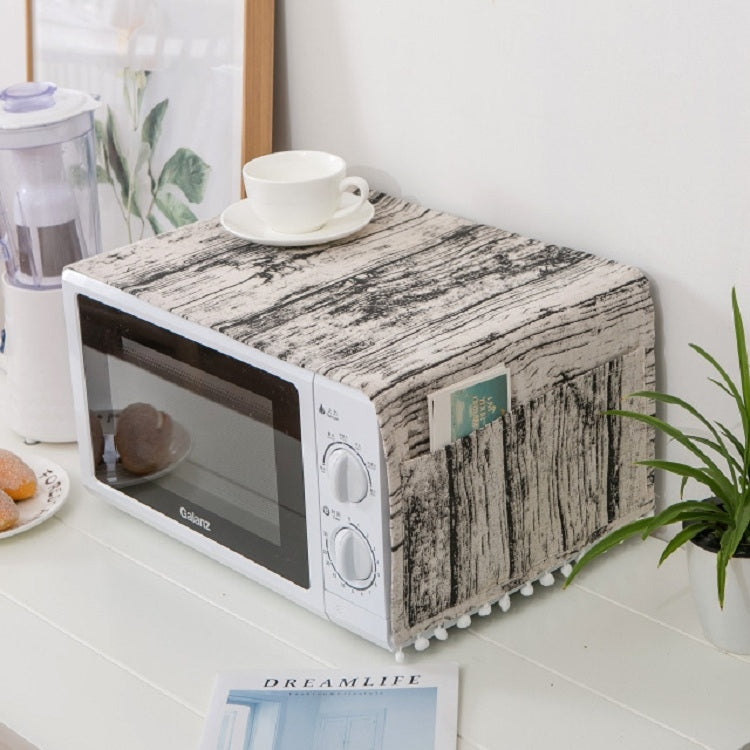 Cotton Linen Universal Microwave Oven Dustproof Storage Cover — Grey Dandelion