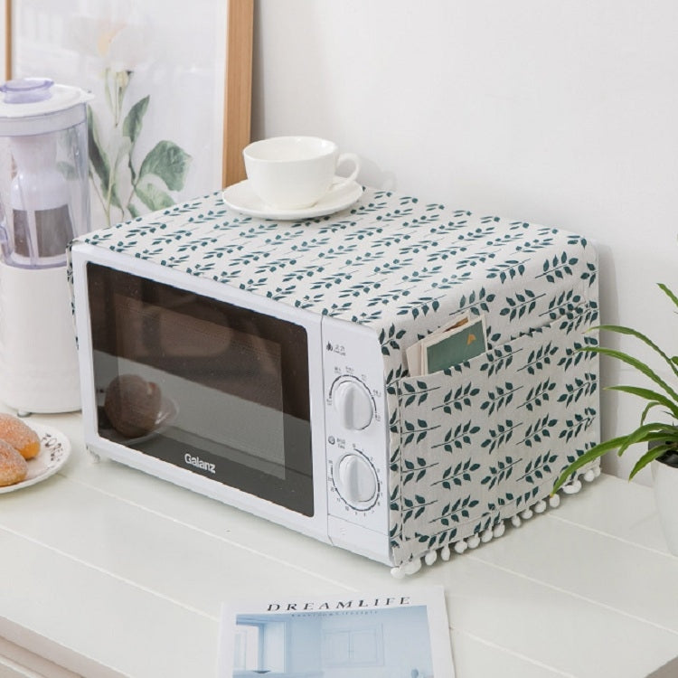 Cotton Linen Universal Microwave Oven Dustproof Storage Cover — Blue and White Porcelain